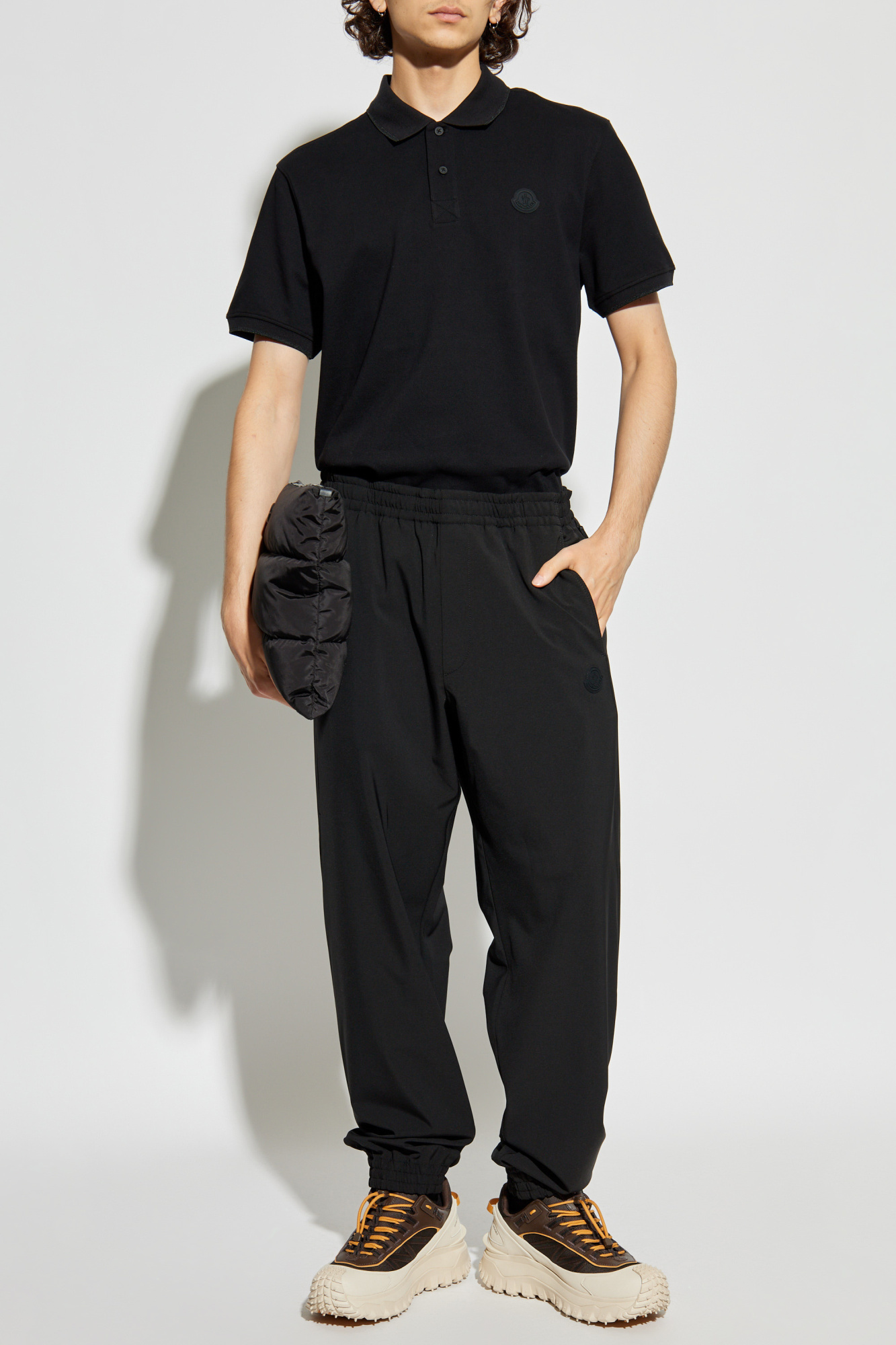 【着用1回】MONCLER 22SS POLO ブラック　xs ブラック ポロシャツ : トップ＆Tシャツ 向けの レディース